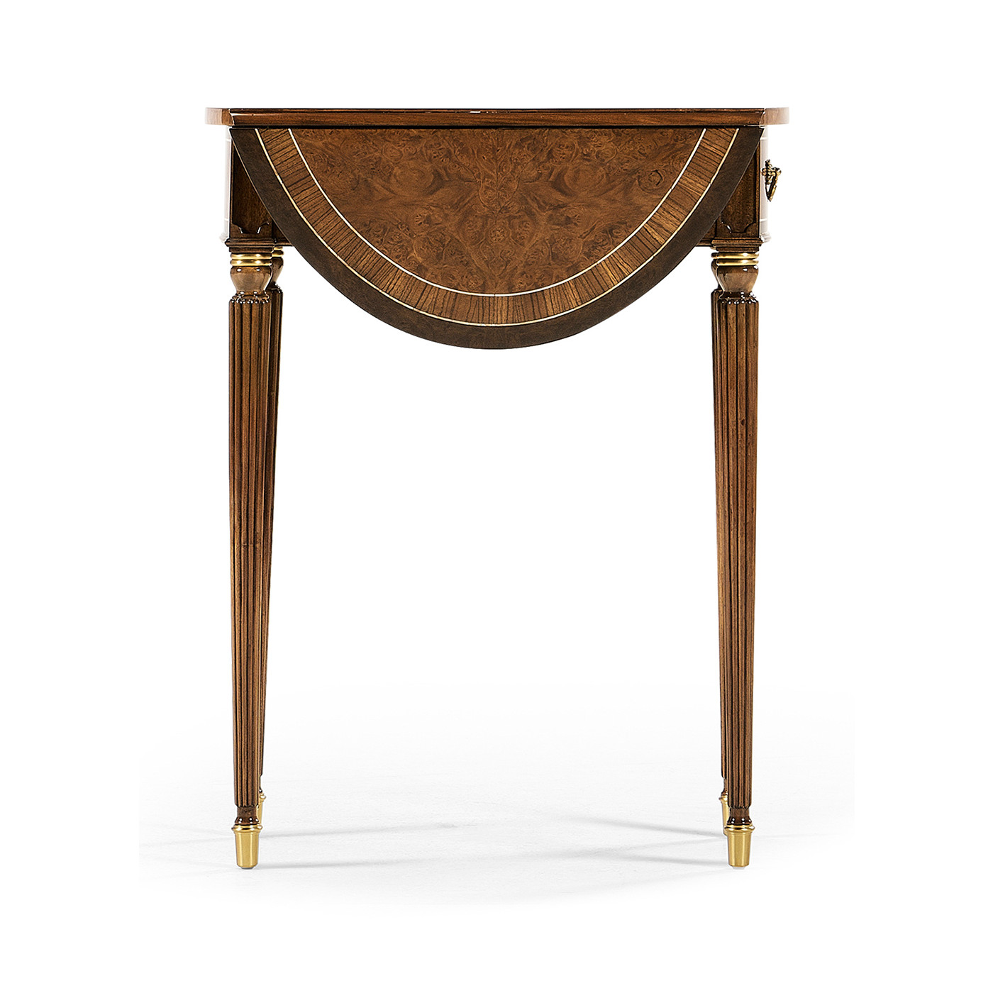 Burl & mother of pearl oval pembroke table