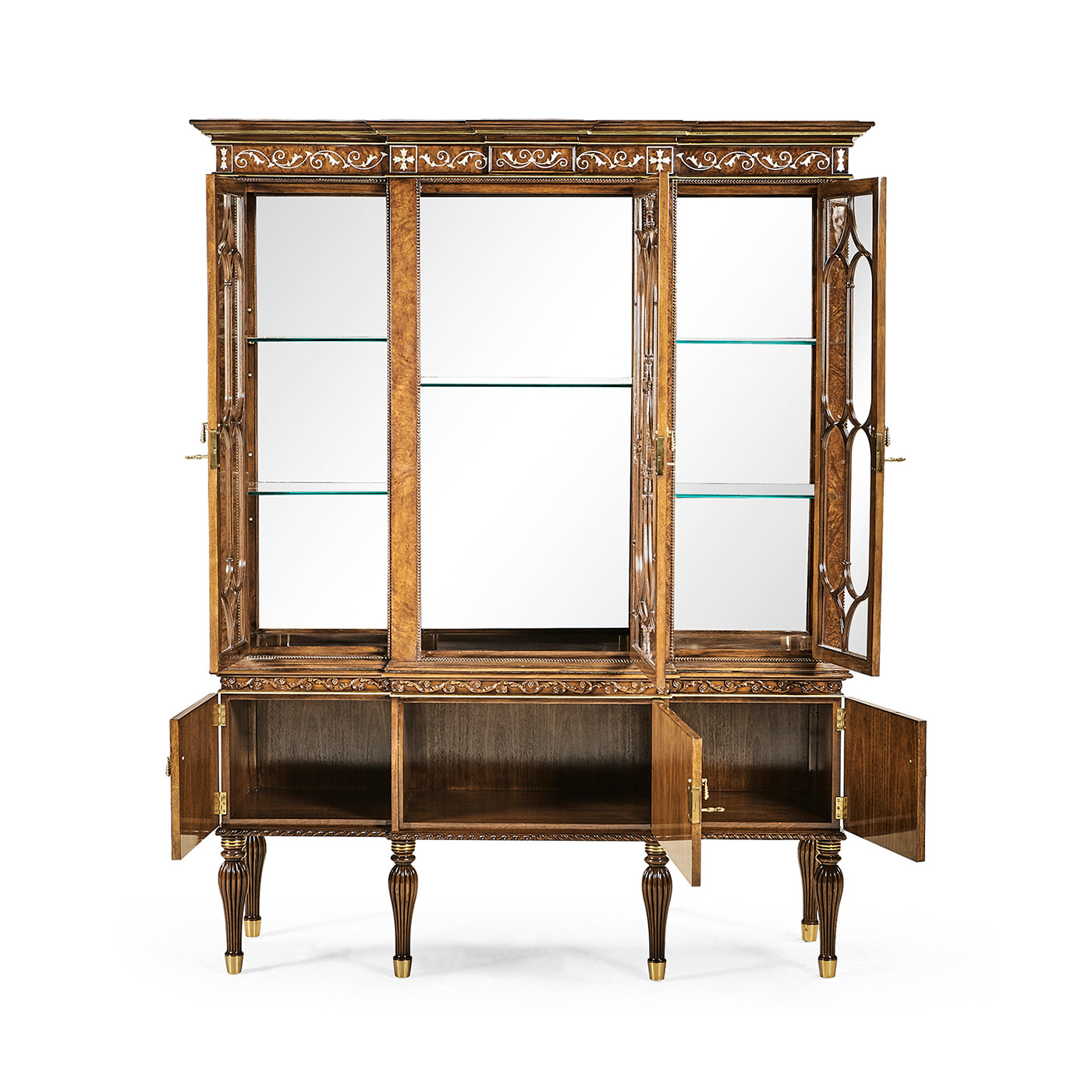 Burl & Mother of Pearl Display Cabinet