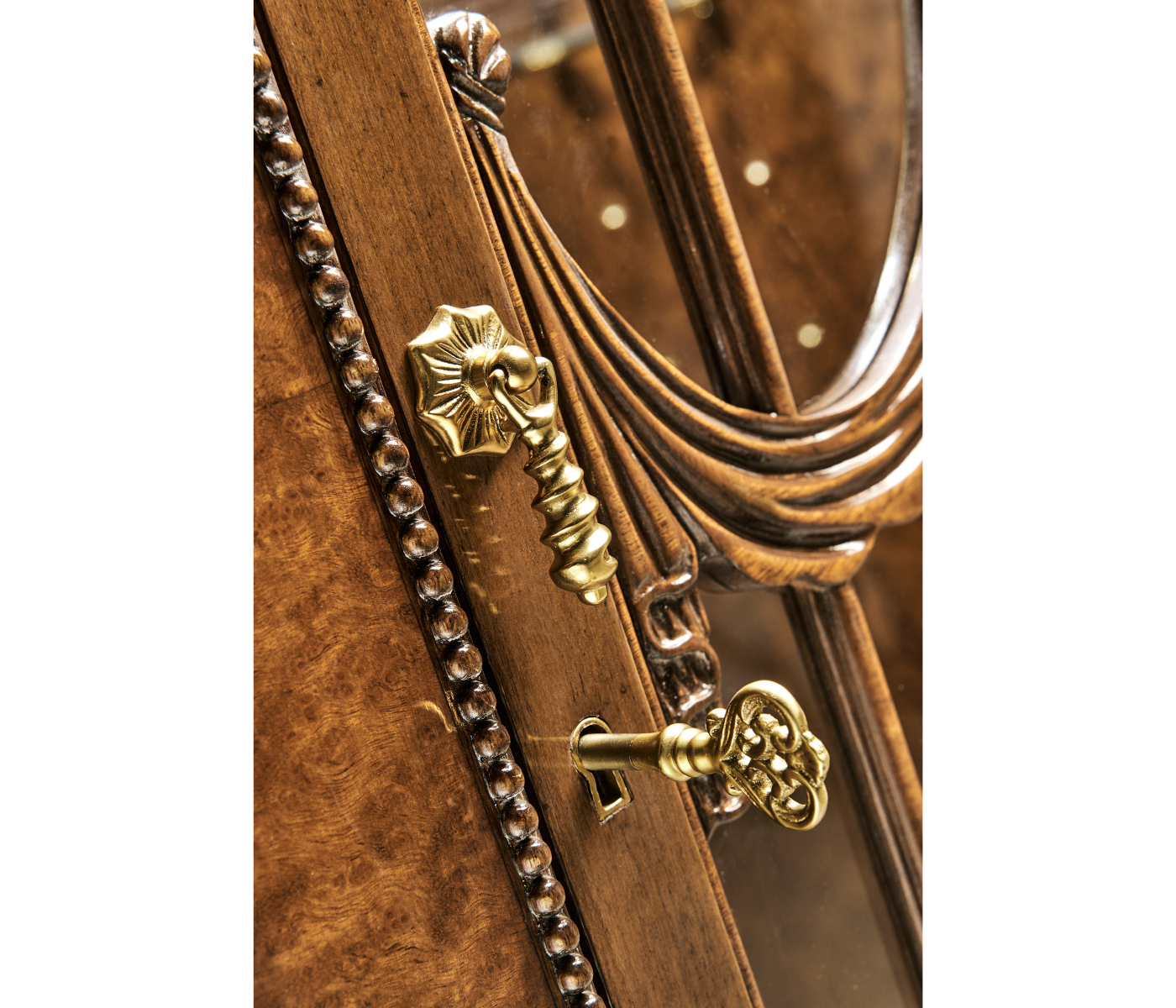 Burl & Mother of Pearl Display Cabinet