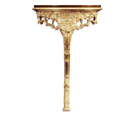 Carved & gilded bracket console (Mahogany top)