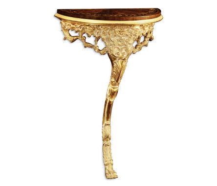Carved & gilded bracket console (Mahogany top)