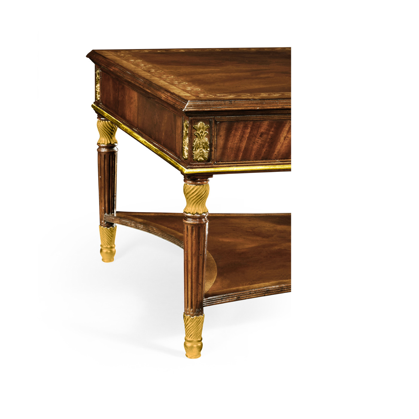 Mahogany William IV style gilded rectangular coffee table