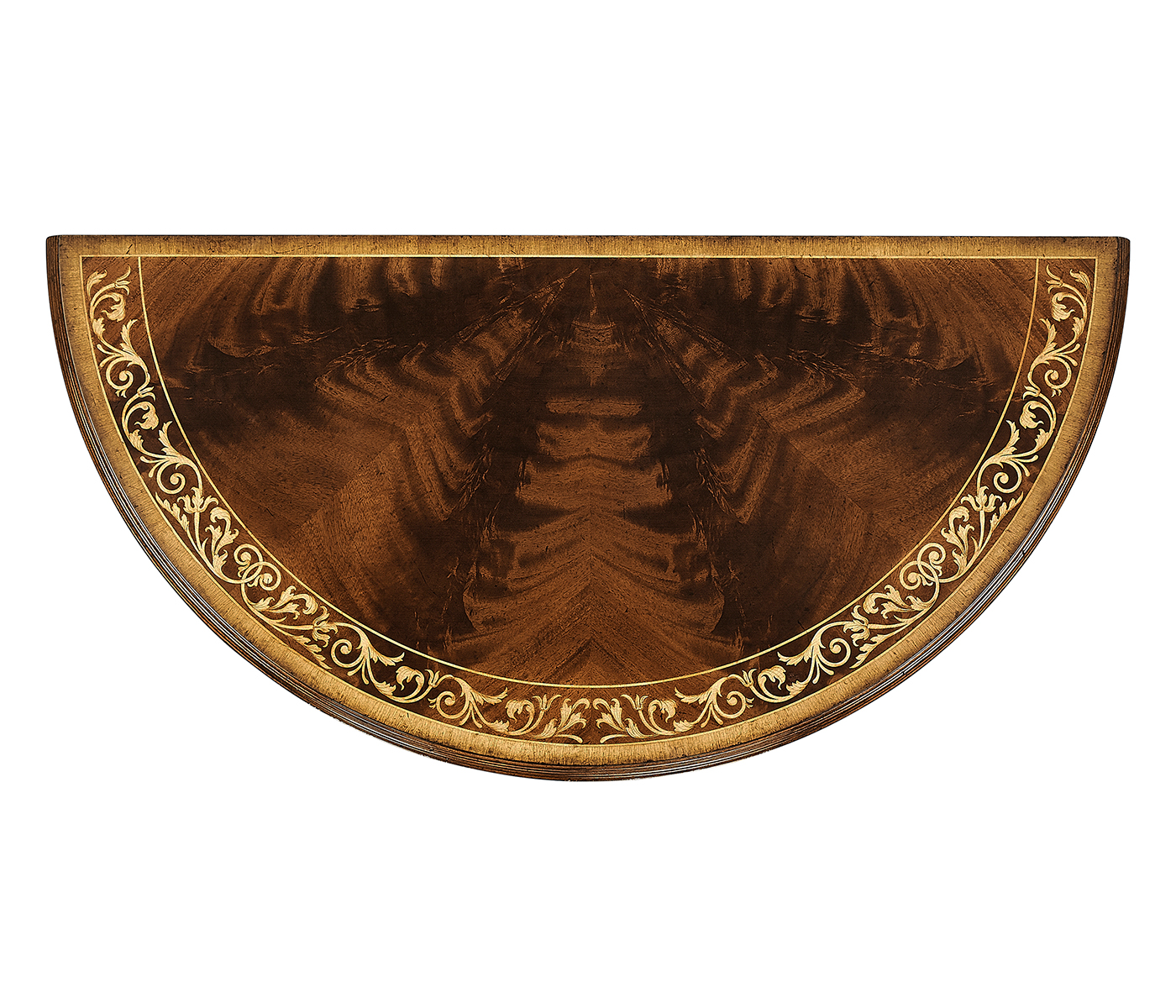 Napoleon III mahogany demilune console with gilded details