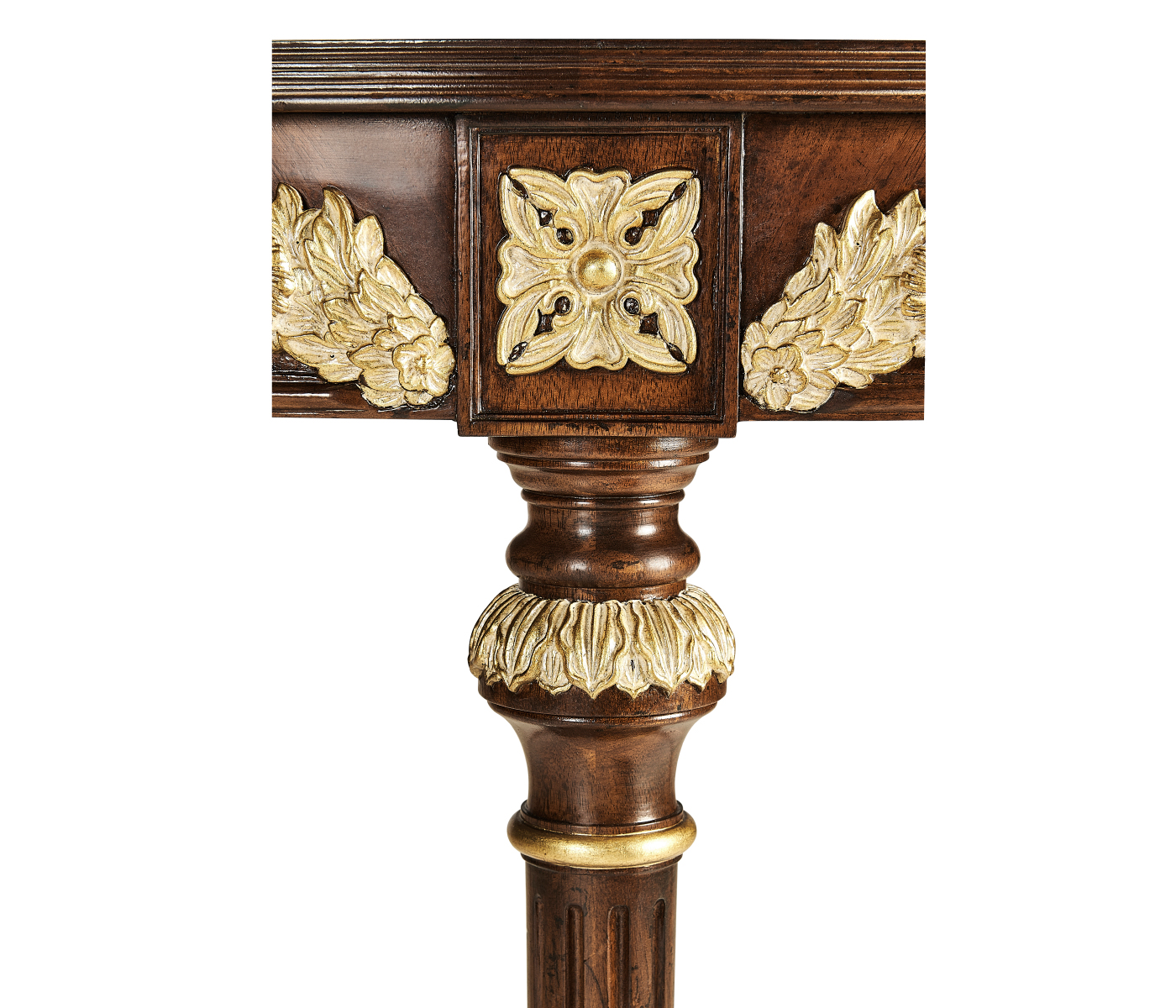 Napoleon III mahogany demilune console with gilded details