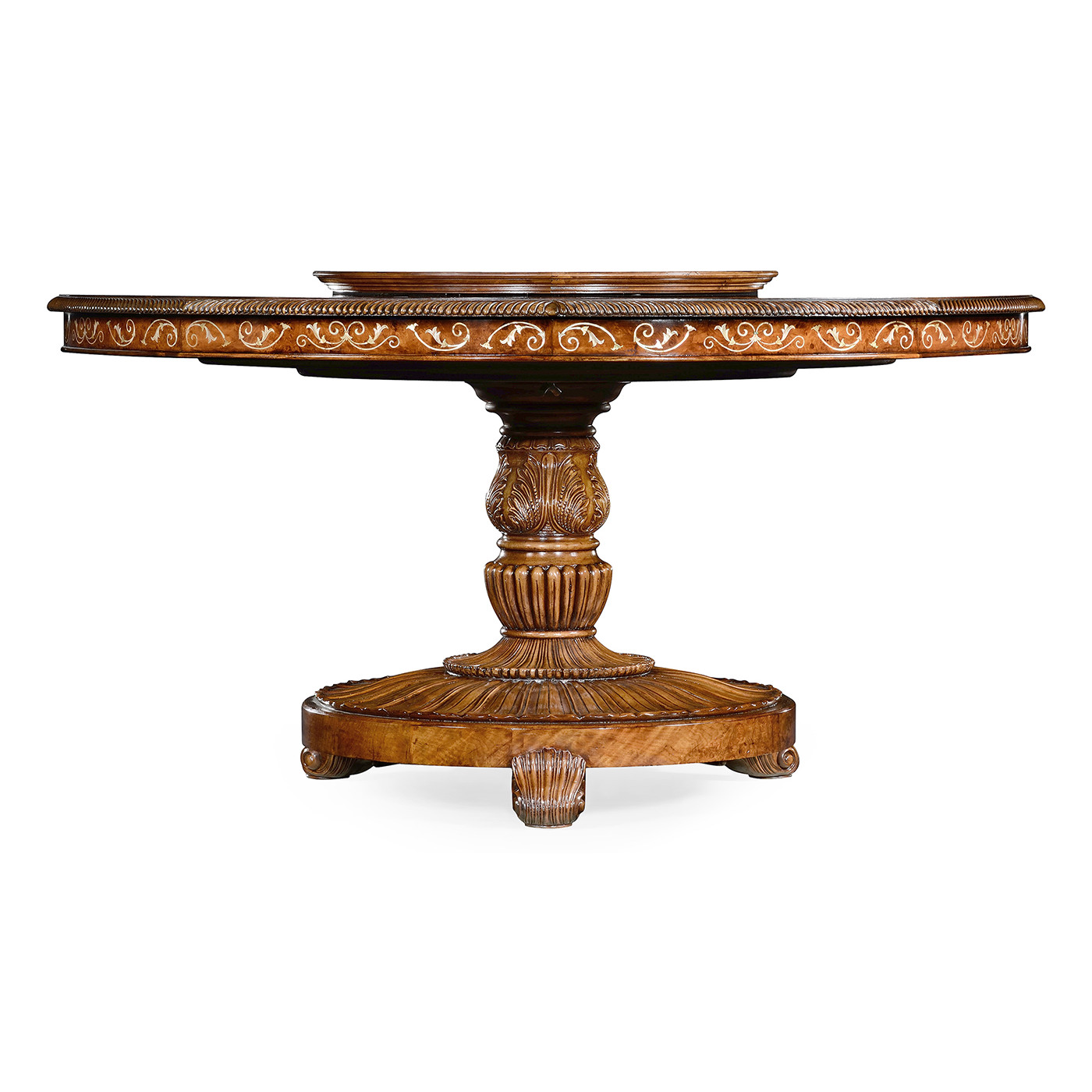 Burl & Mother of Pearl Round Dining Table (Lazy Susan) 59