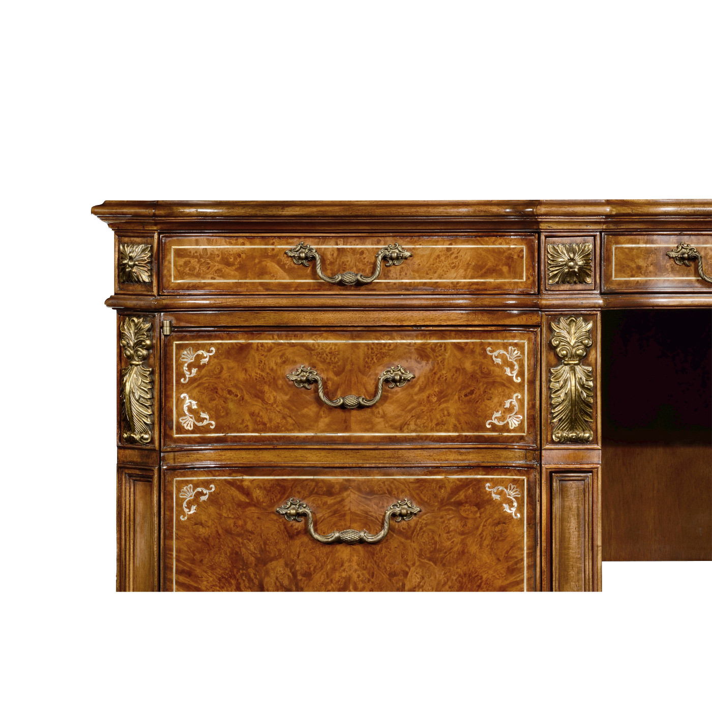 Burl & Mother of Pearl Faux Partners Desk