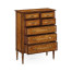 Burl & mother of pearl tall chest of drawers