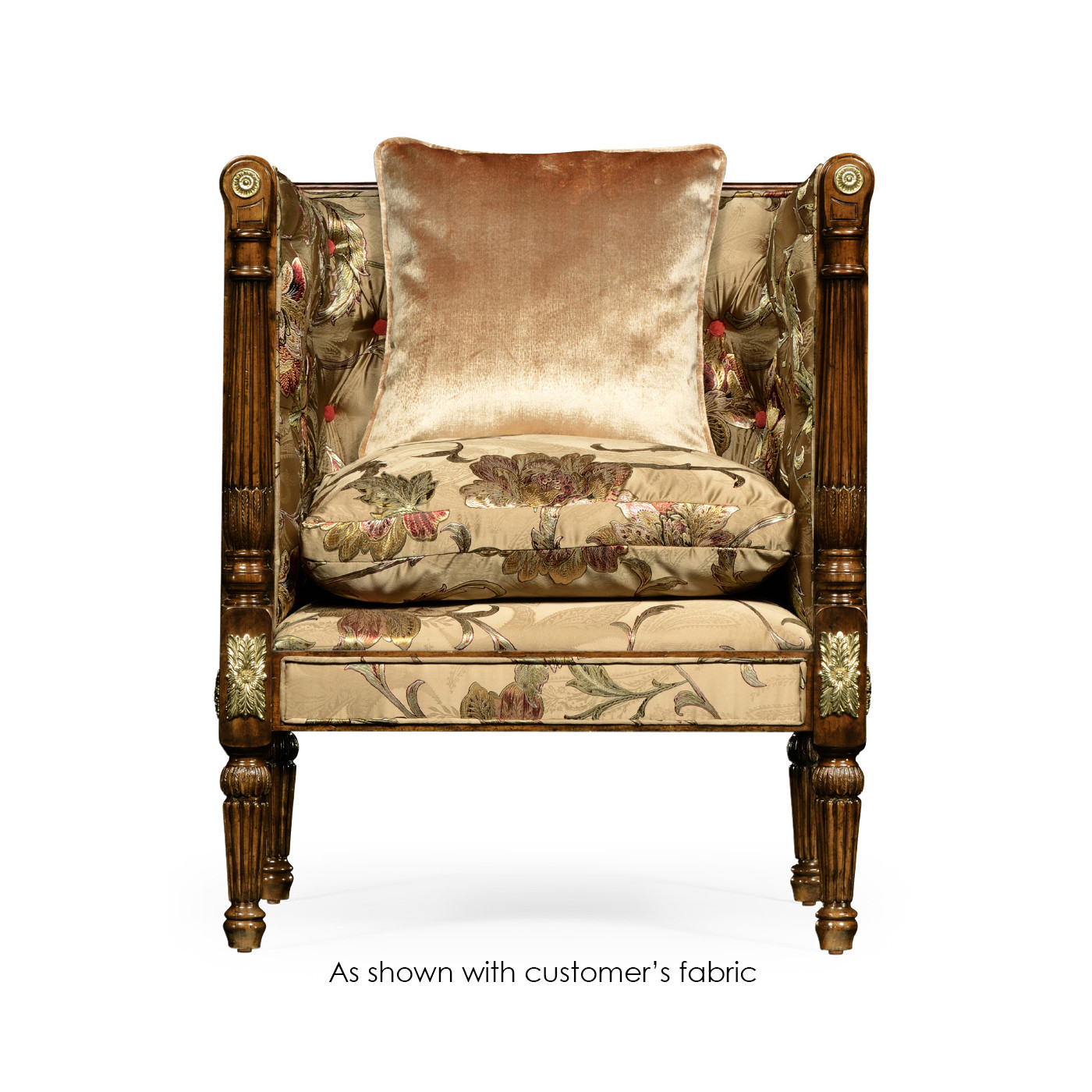 Regency Style Club Chair with Brass Detailing