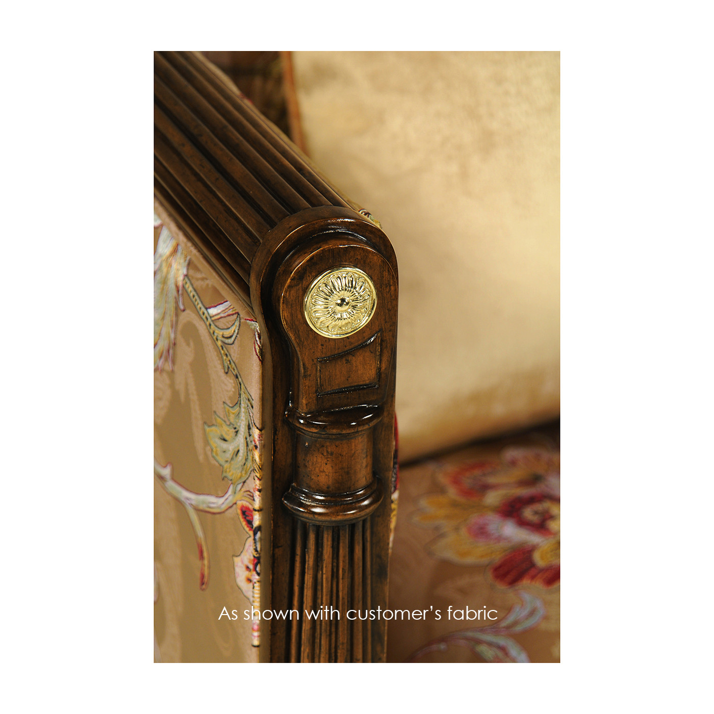 Regency Style Club Chair with Brass Detailing