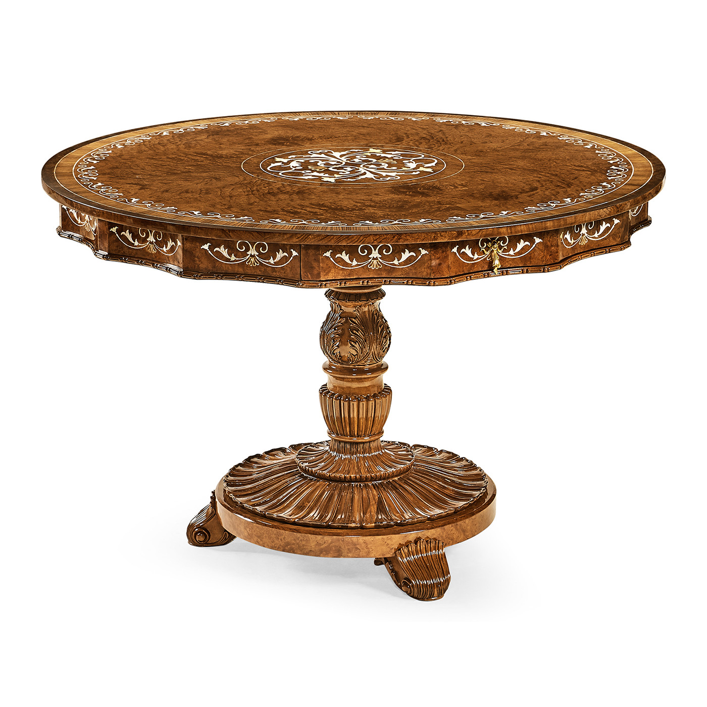 Burl & mother of pearl centre table