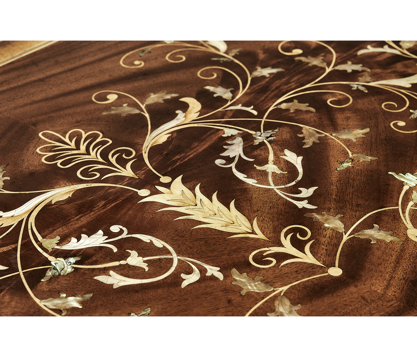 Large side cabinet with fine MOP & marquetry inlay