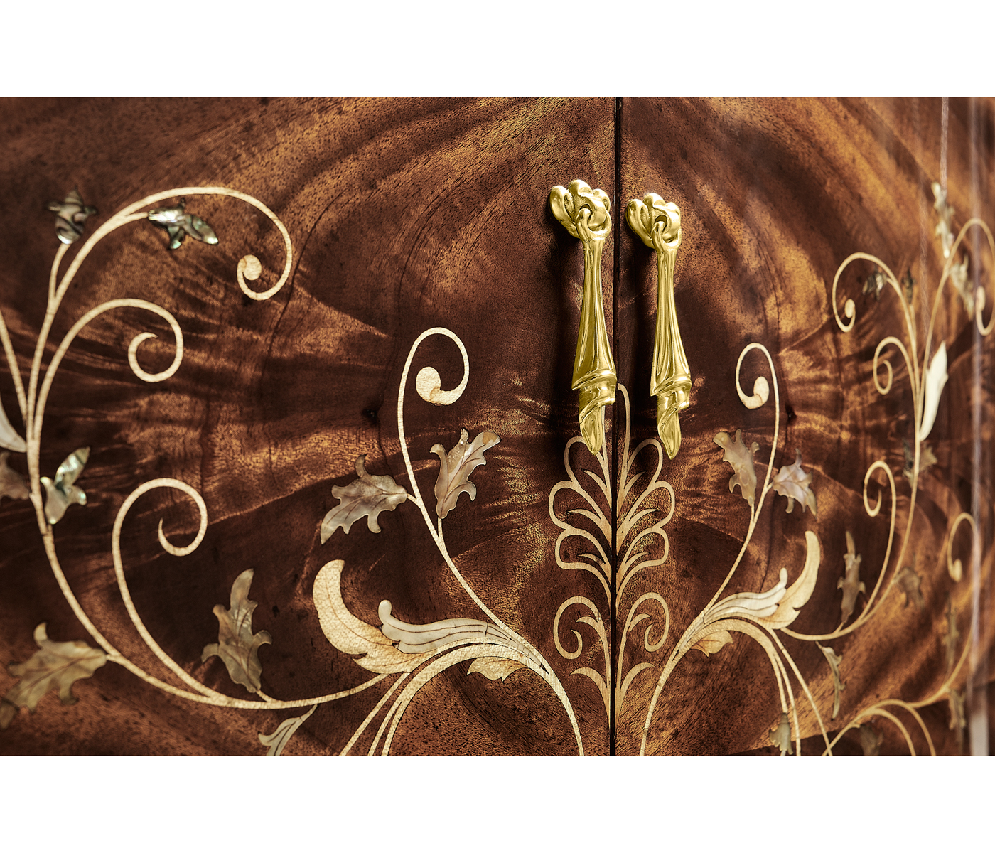 Large side cabinet with fine MOP & marquetry inlay