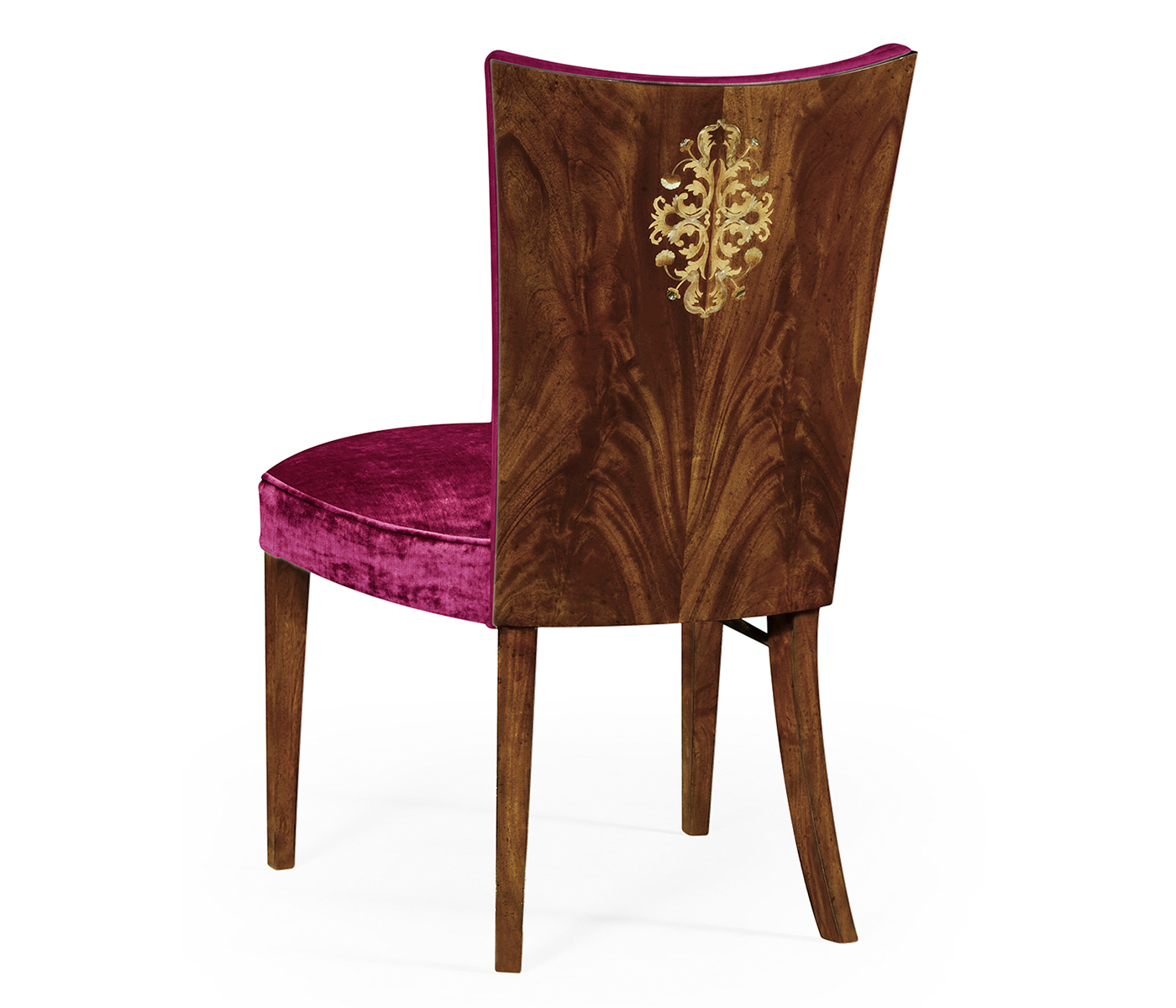Biedermeier Style Dining Side Chair with Fine Mop & Marquetry Inlay