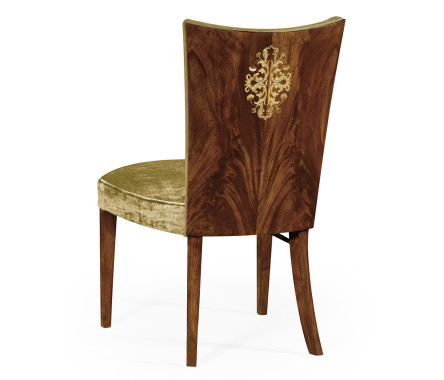 Biedermeier Style Dining Side Chair with Fine Mop & Marquetry Inlay