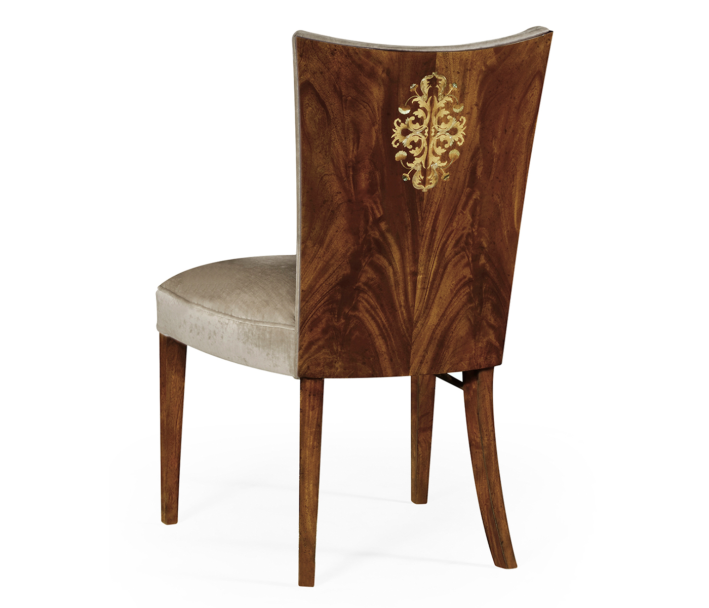 Biedermeier Style Dining Side Chair with Fine Mop & Marquetry Inlay