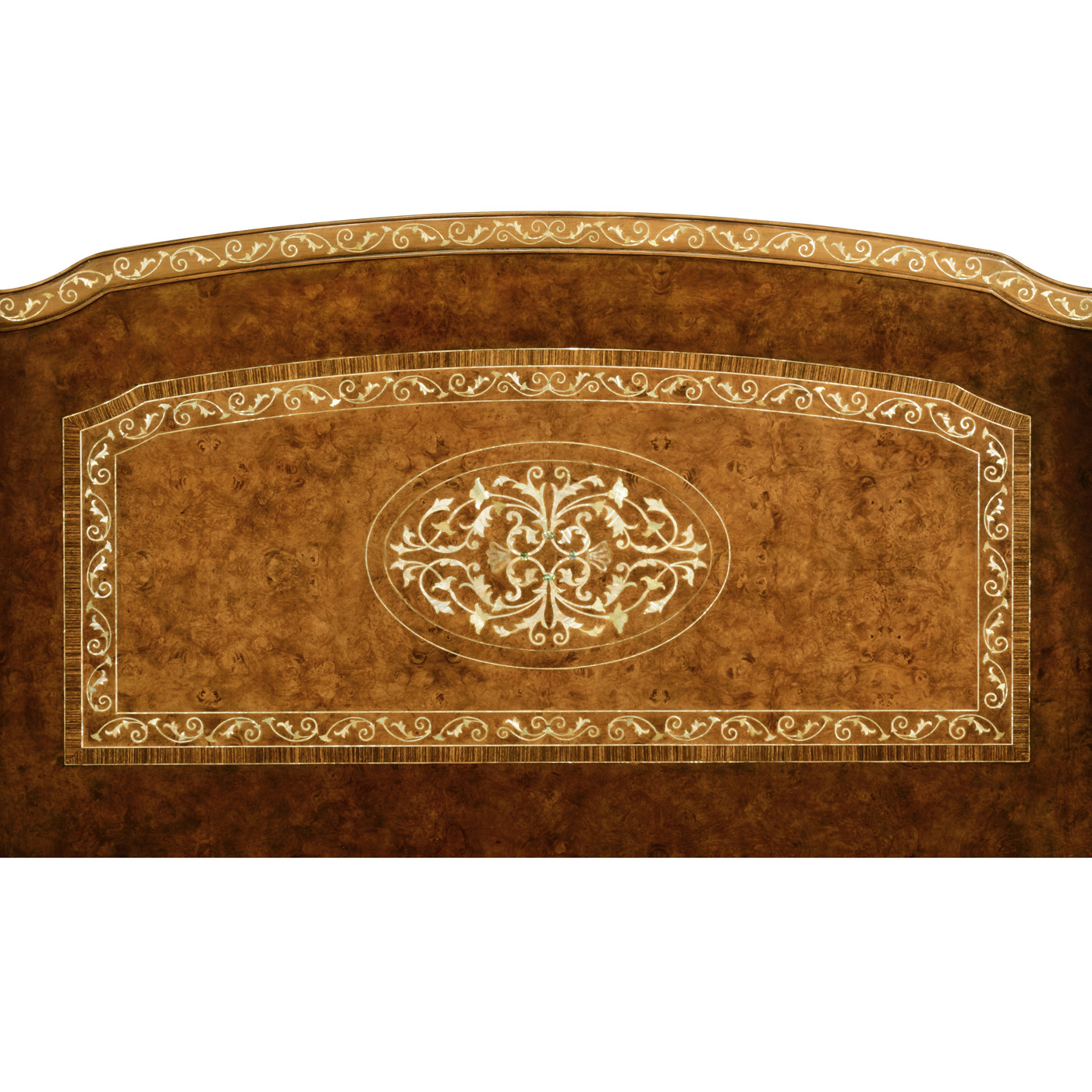 Louis XV Style Burl Walnut & Mother Of Pearl UK King Bed