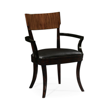 Art Deco High Lustre Rosewood Dining Arm Chair