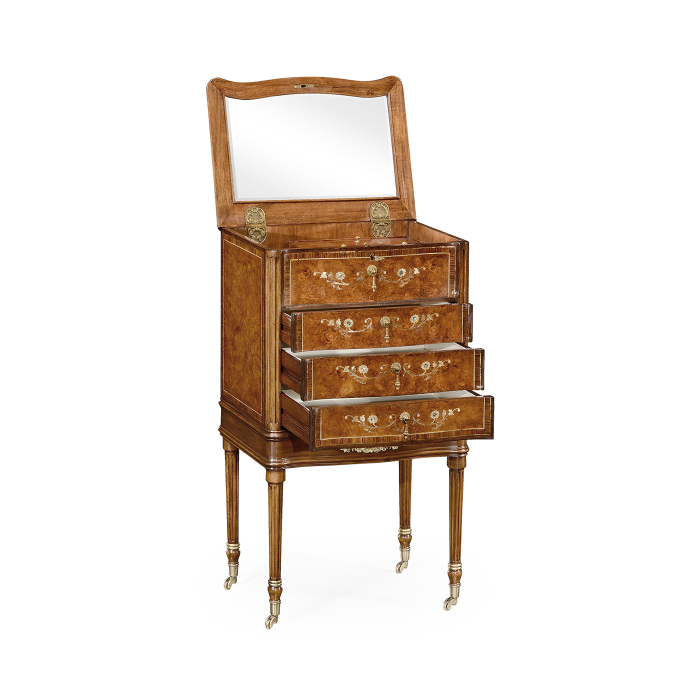 Burl & Mother of Pearl Collectors Cabinet