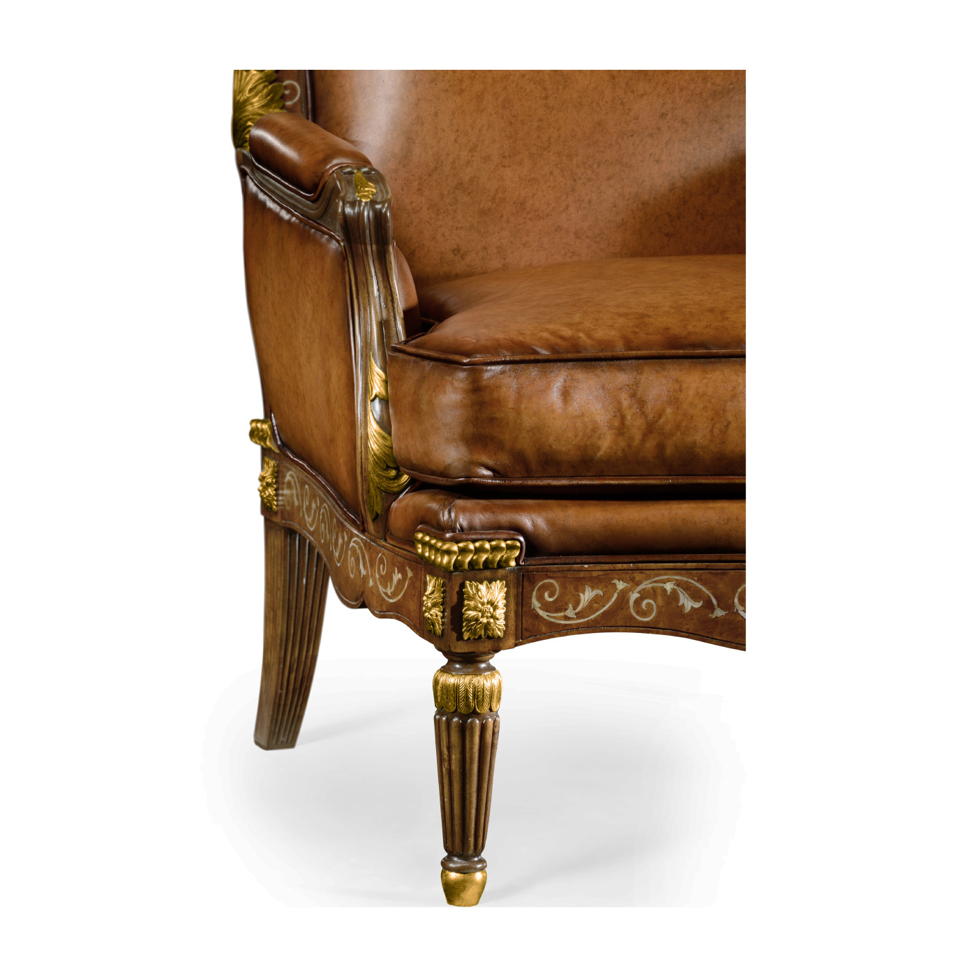 Burl & Mother of Pearl Inlaid Arm Chair