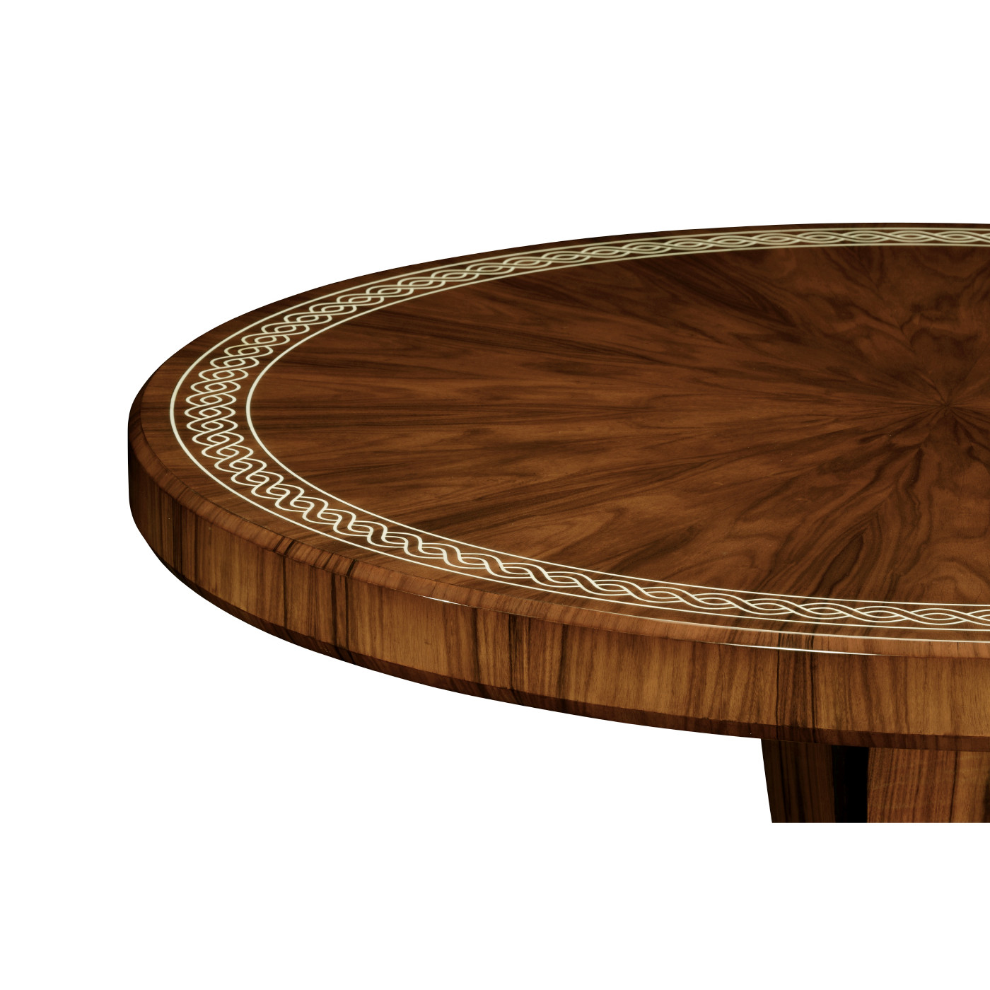 Santos Rosewood Dining Table with Pedestal Leg with Bone Inlay - High Sheen 51