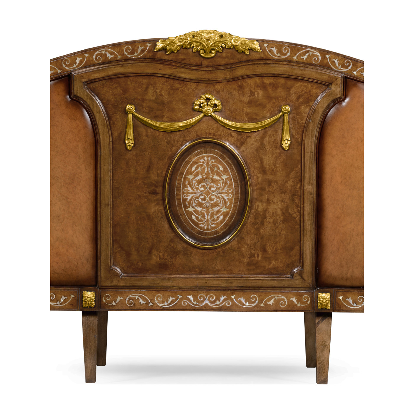 Burl & Mother of Pearl Inlaid Three-Seater Sofa