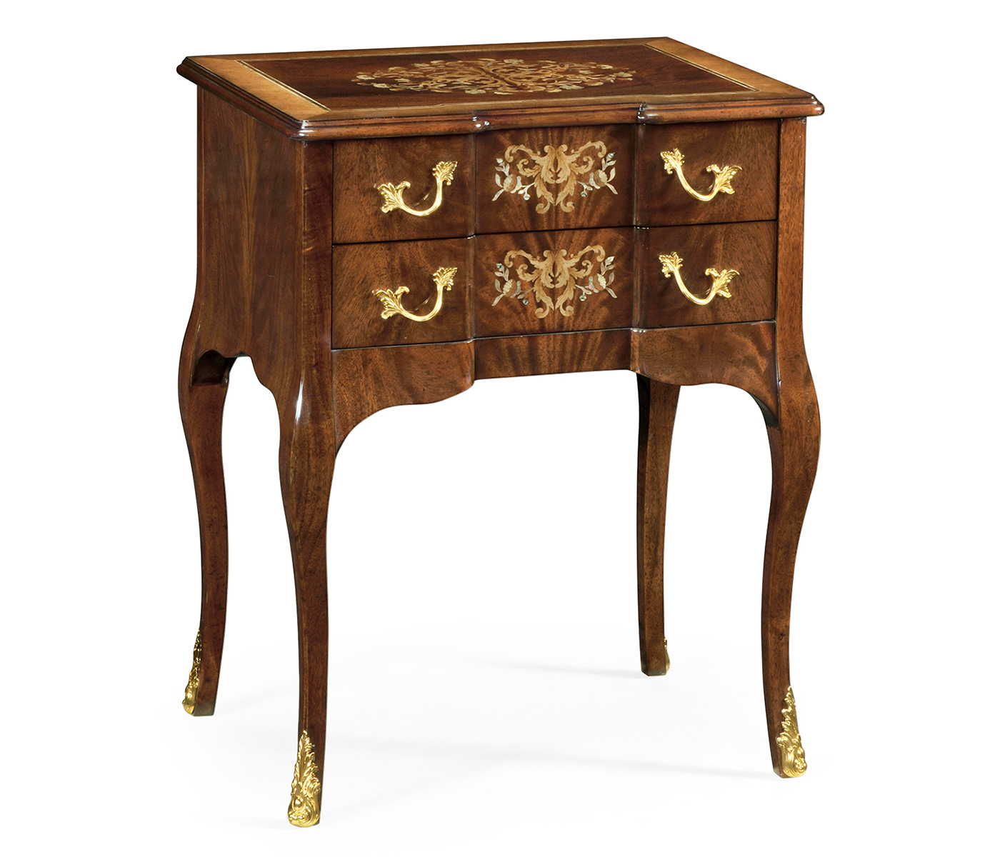 Mahogany & Mother of Pearl Bedside Chest