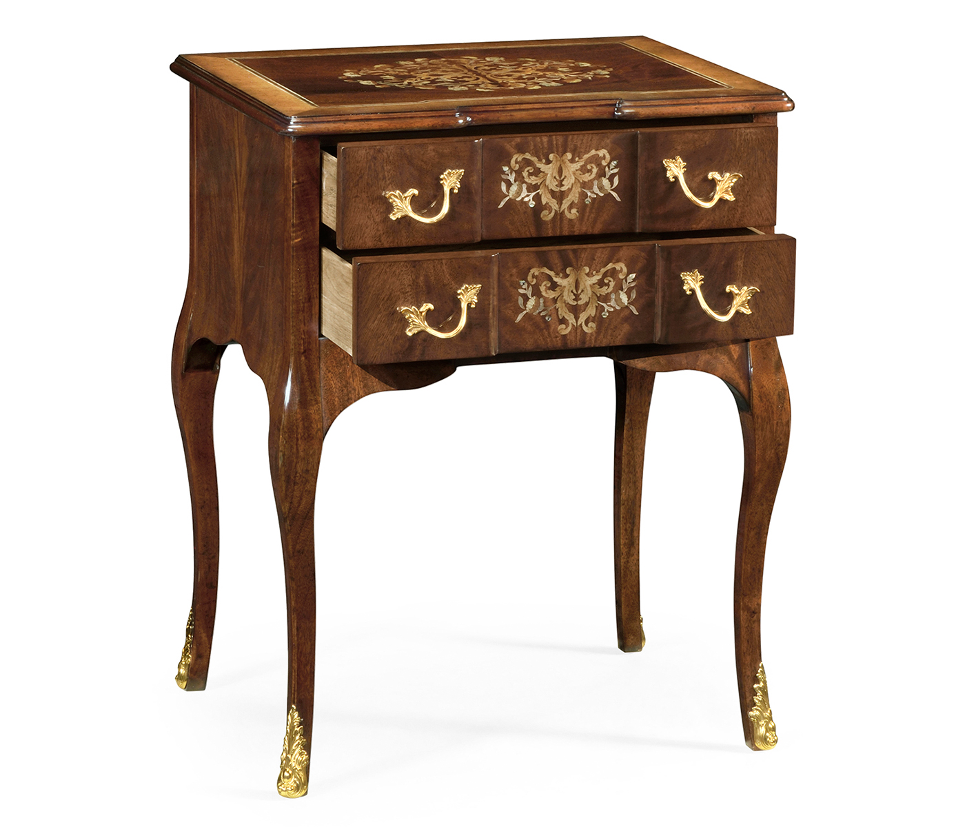 Mahogany & Mother of Pearl Bedside Chest