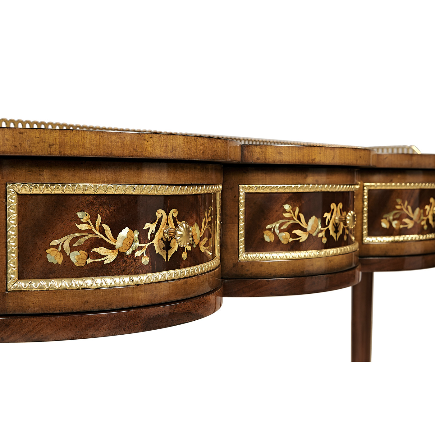 Mahogany console table with mother of pearl & marquetry