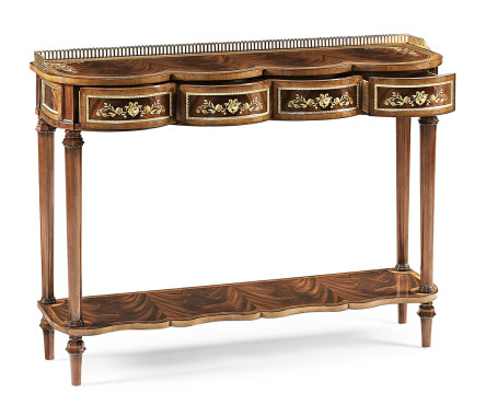 Mahogany console table with mother of pearl & marquetry