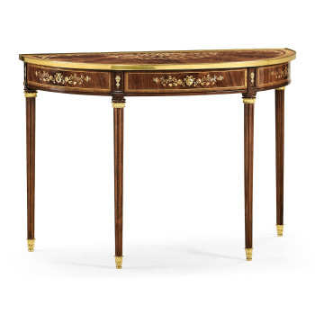 Mahogany Demilune Console Table