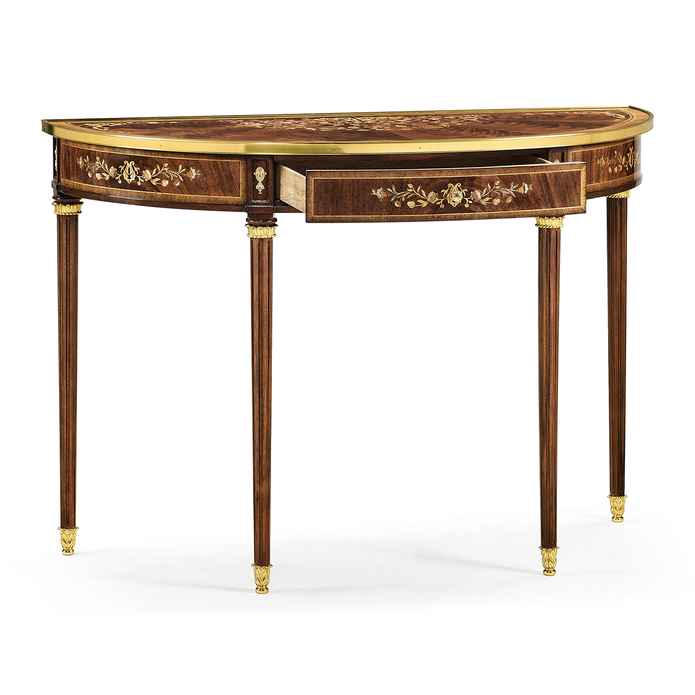 Mahogany Demilune Console Table