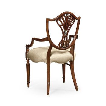 Sheraton Arm Chair with Shield Back in Mahogany High Gloss & Mop Details