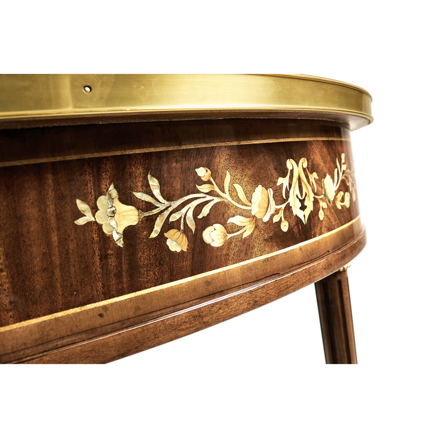 Large Demilune Console Table with Low Shelf