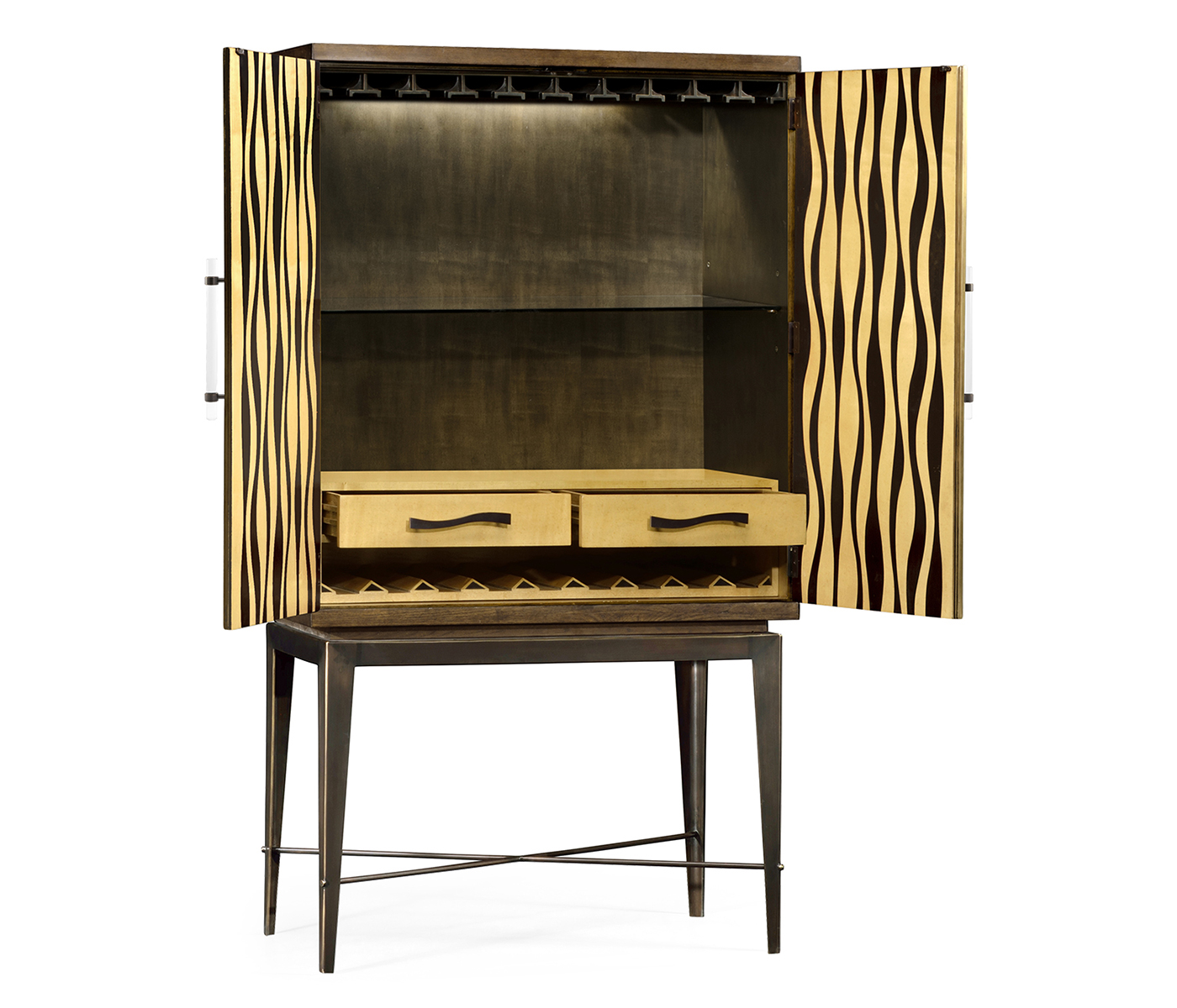 Textured Chestnut Drinks Cabinet