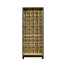 Black Display Cabinet with Interior Geometric Pattern