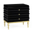 Rippled Black Lacquer Chest of Drawers