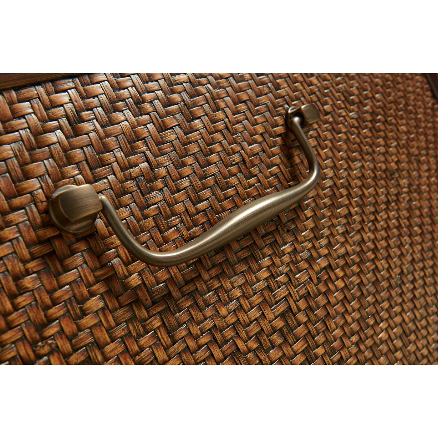 Bergere Brown Rattan Matte Sides & Back Occasional Chair