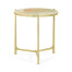 Large Solid Brass & Green Onyx Top Round Lamp Table