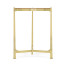 Small Solid Brass & Red Brazil Marble Top Demilune Console Table