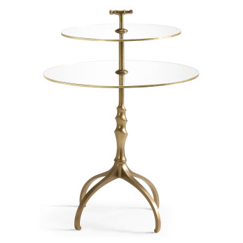 Round Bronze & Glass Side Table