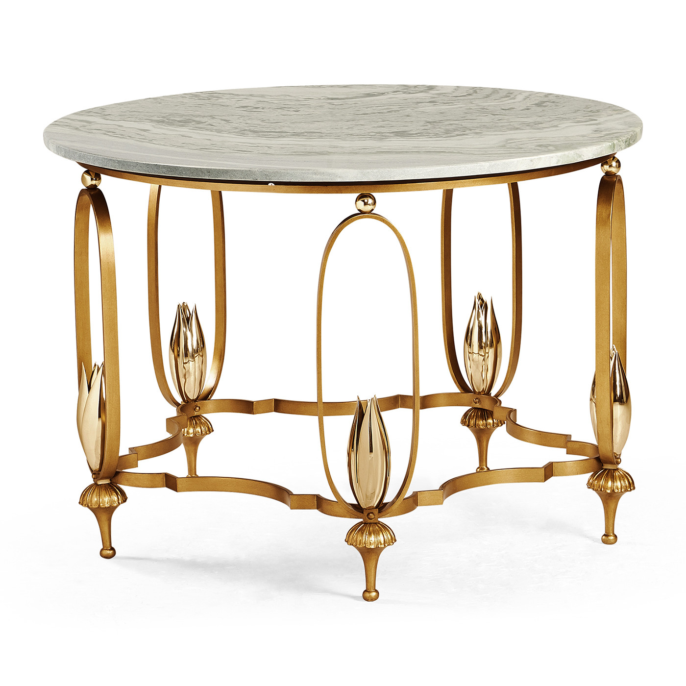 Gilded Centre Table with Green Marble Top