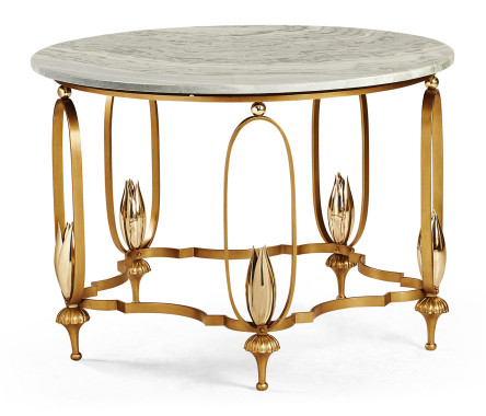Gilded Centre Table with Green Marble Top