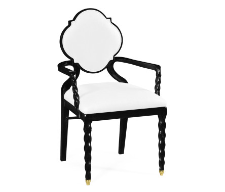 Black Barleytwist Dining Arm Chair