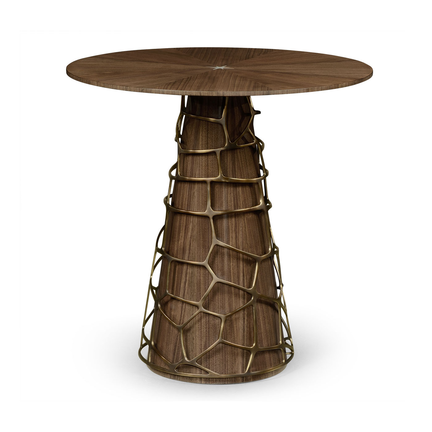 Circular Natural Walnut Bar Table 40