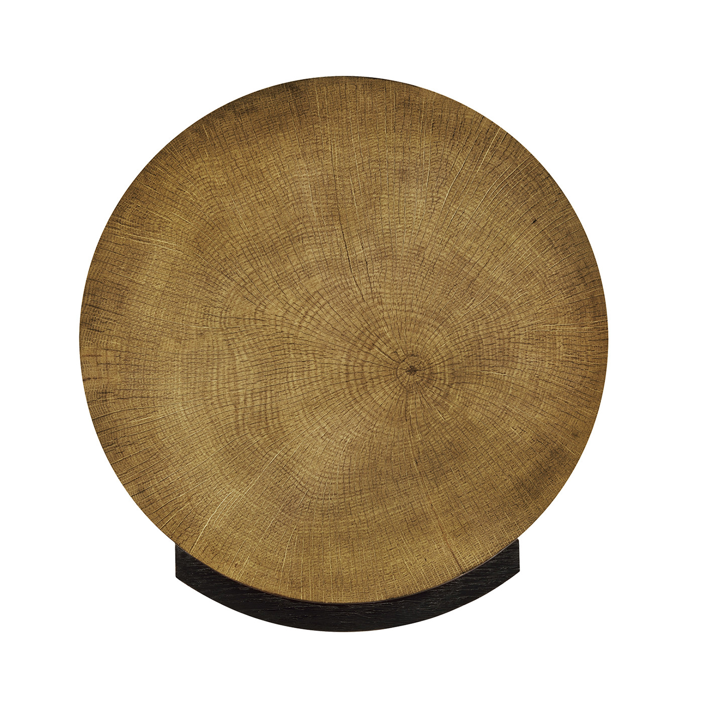 Round Oak with Large Oyster Side Table