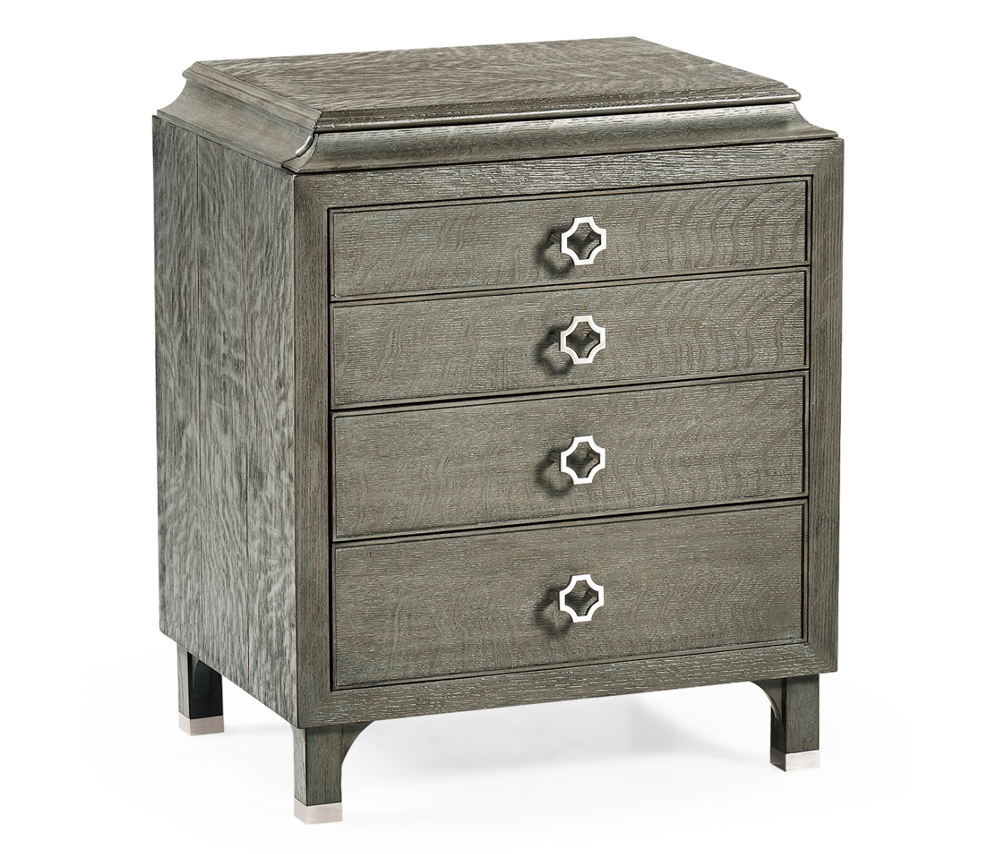 Small Pewter Oak Chest of Drawers