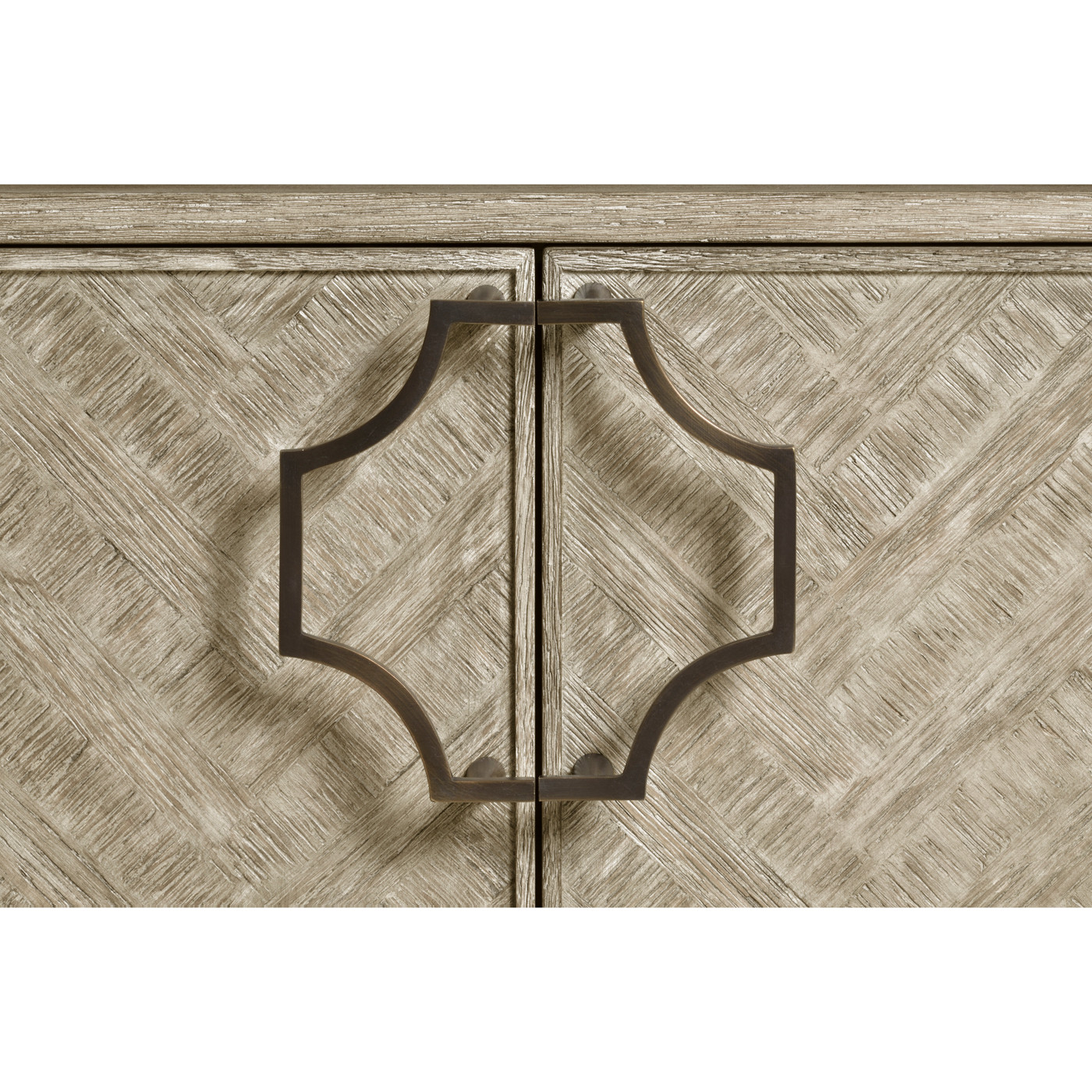 Greyed Oak Nightstand with Marble Top