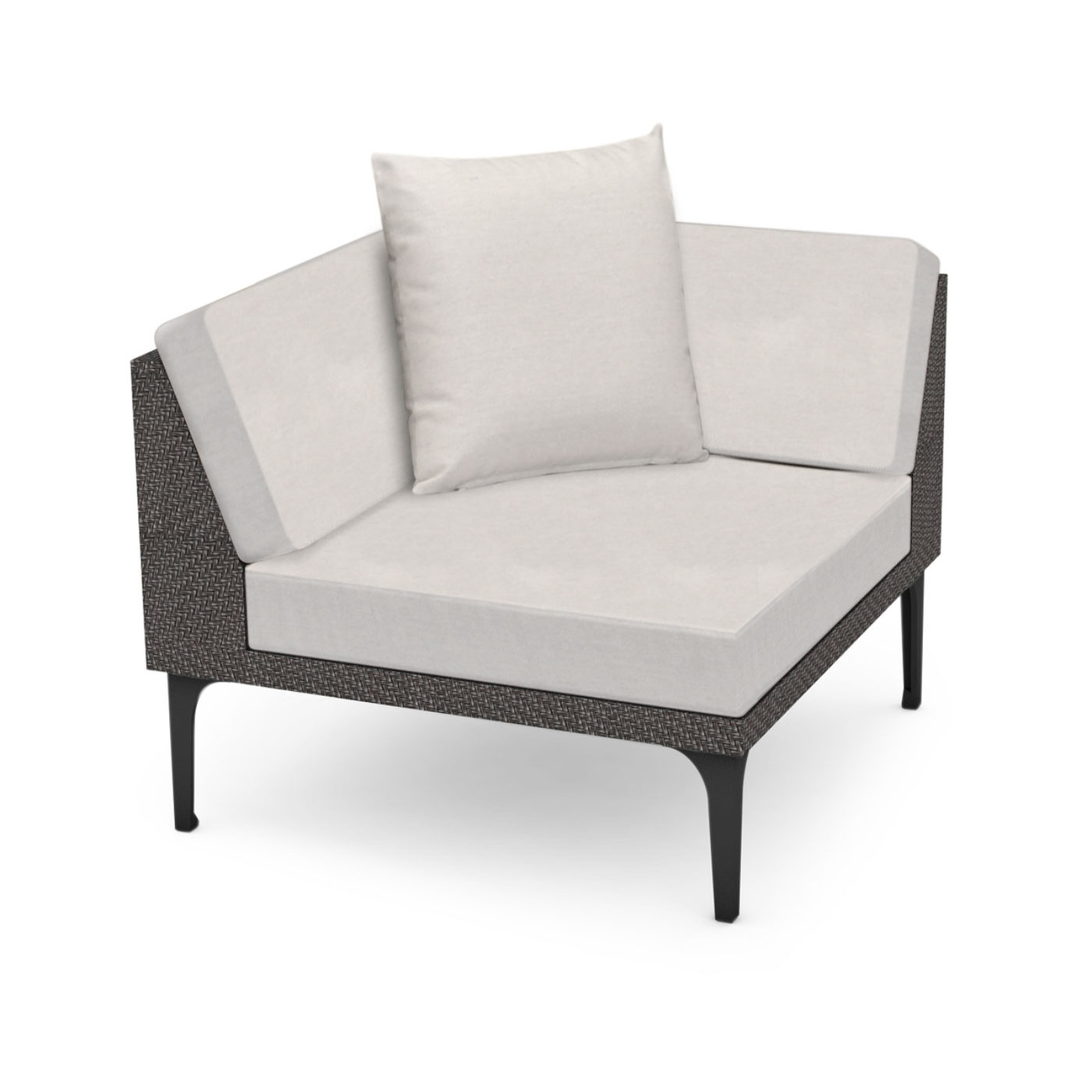 Dark Grey Rattan Corner Sofa Sectional 36