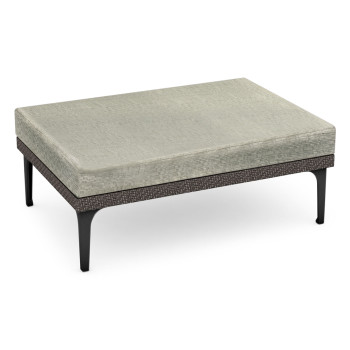 Dark Grey Rattan Rectangular Ottoman Sectional 42