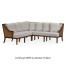 Tan Rattan Outdoor Corner Sofa, Upholstered in COM
